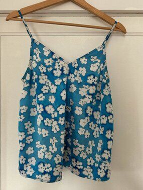 Halogen Blue Floral Tank Top